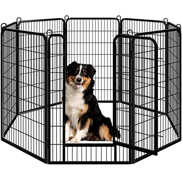 Yaheetech Dog Playpen Outdoor, 8 Panel Dog Fence 47" Indoor Pet Pen for Large/Medium/Small Dogs Heavy Duty Pet Exercise Pen for Puppy/Rabbit/Small Animals Portable Playpen for RV Camping Garden Yard by Yaheetech - Used - Like New condition - CA$136.45