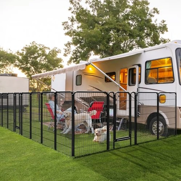 Yaheetech Dog Playpen Outdoor, 8 Panel Dog Fence 47" Indoor Pet Pen for Large/Medium/Small Dogs Heavy Duty Pet Exercise Pen for Puppy/Rabbit/Small Animals Portable Playpen for RV Camping Garden Yard by Yaheetech - Image 2