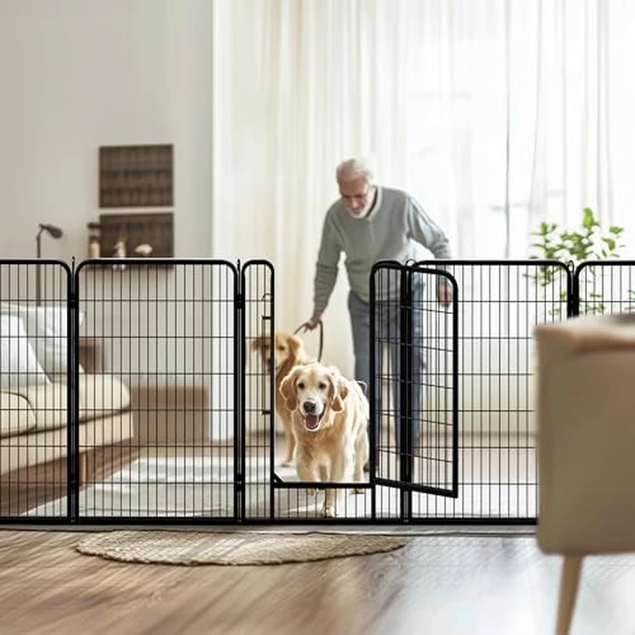 Yaheetech Dog Playpen Outdoor, 8 Panel Dog Fence 47" Indoor Pet Pen for Large/Medium/Small Dogs Heavy Duty Pet Exercise Pen for Puppy/Rabbit/Small Animals Portable Playpen for RV Camping Garden Yard by Yaheetech - Image 3