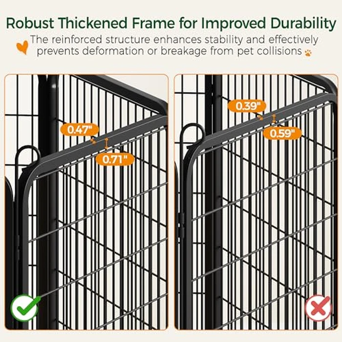 Yaheetech Dog Playpen Outdoor, 8 Panel Dog Fence 47" Indoor Pet Pen for Large/Medium/Small Dogs Heavy Duty Pet Exercise Pen for Puppy/Rabbit/Small Animals Portable Playpen for RV Camping Garden Yard by Yaheetech - Image 6