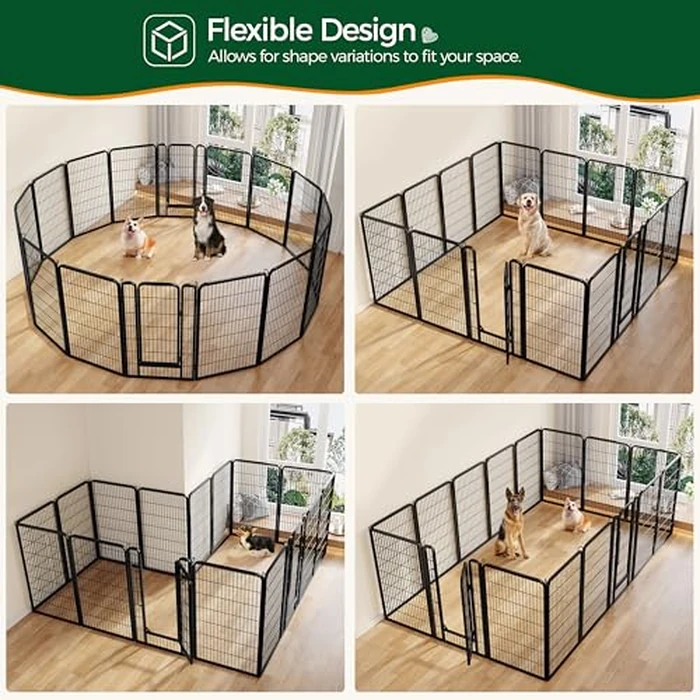 Yaheetech Dog Playpen Outdoor, 8 Panel Dog Fence 47" Indoor Pet Pen for Large/Medium/Small Dogs Heavy Duty Pet Exercise Pen for Puppy/Rabbit/Small Animals Portable Playpen for RV Camping Garden Yard by Yaheetech - Image 7