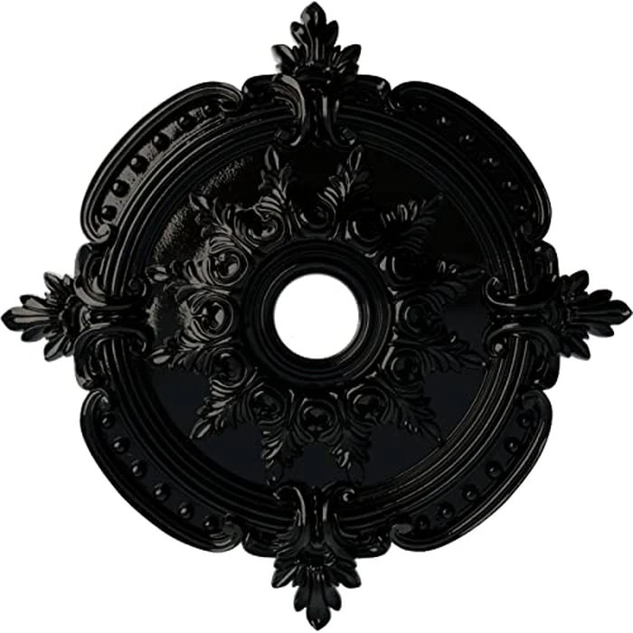 Ekena Millwork CM28BEBPS 28-3/8" X 3-3/4" X 1-5/8" Benson Classic Ceiling Medallion (Fits Canopies up to 6 1/2"), Hand Painted, 28 3/8"Od X 3 3/4"Id X 1 5/8"P, Black Pearl by Ekena Millwork - Used - Like New condition - CA$124.30