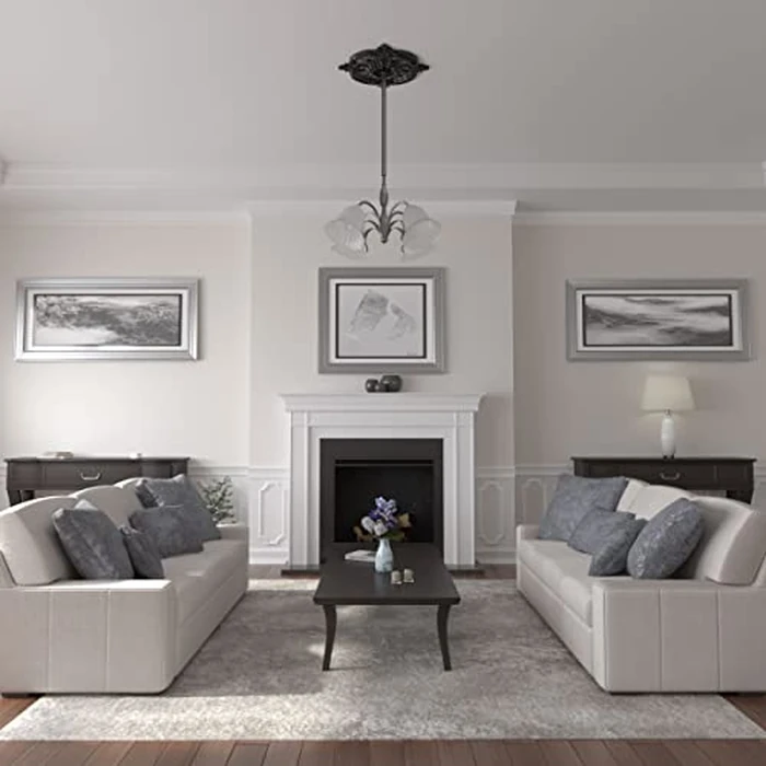 Ekena Millwork CM28BEBPS 28-3/8" X 3-3/4" X 1-5/8" Benson Classic Ceiling Medallion (Fits Canopies up to 6 1/2"), Hand Painted, 28 3/8"Od X 3 3/4"Id X 1 5/8"P, Black Pearl by Ekena Millwork - Image 4