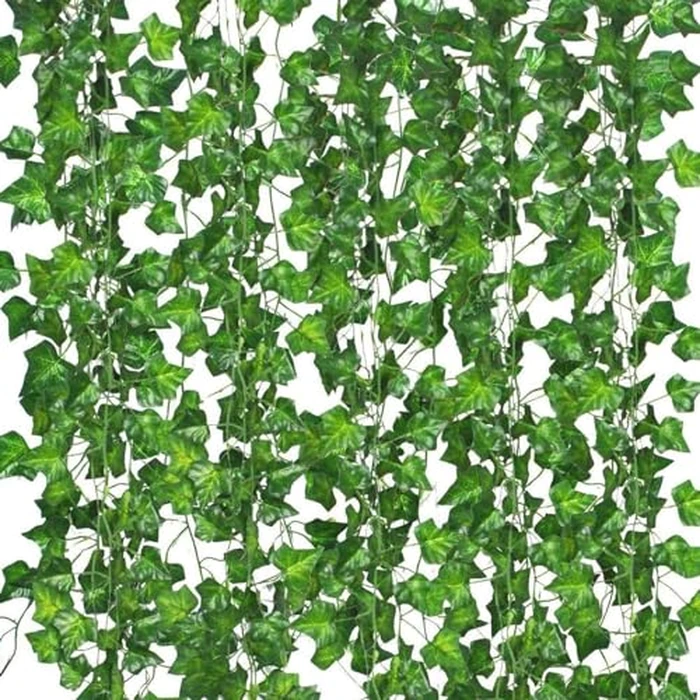 336 FT Artificial Ivy 48 Pack Ivy Vine Garland Ivy Leaves Greenery Garlands Clip Hanging Fake Leaf Plants Faux Green Flowers Decor Home Kitchen Garden Office Wedding Wall by Comtelek - Image 1