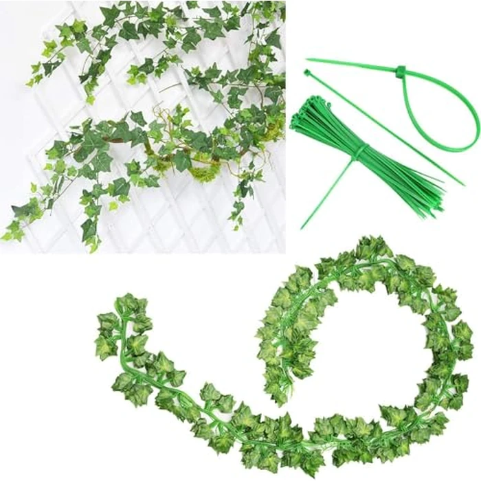 336 FT Artificial Ivy 48 Pack Ivy Vine Garland Ivy Leaves Greenery Garlands Clip Hanging Fake Leaf Plants Faux Green Flowers Decor Home Kitchen Garden Office Wedding Wall by Comtelek - Image 4