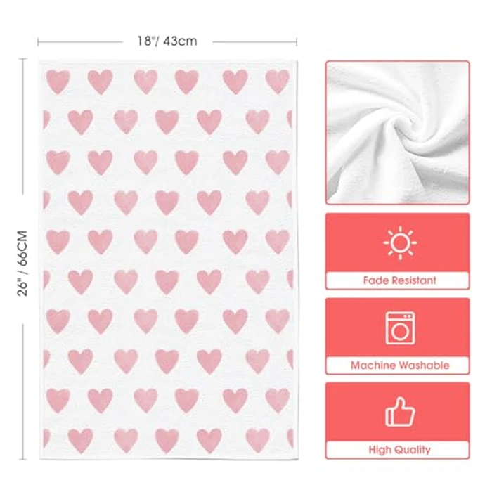 Artoid Mode Pink Heart Love Home Sweet Home Mother's Day Kitchen Towels Dish Towels, 18x26 Inch Anniversary Wedding Decoration Hand Towels Set of 2 by Artoid Mode - Image 6