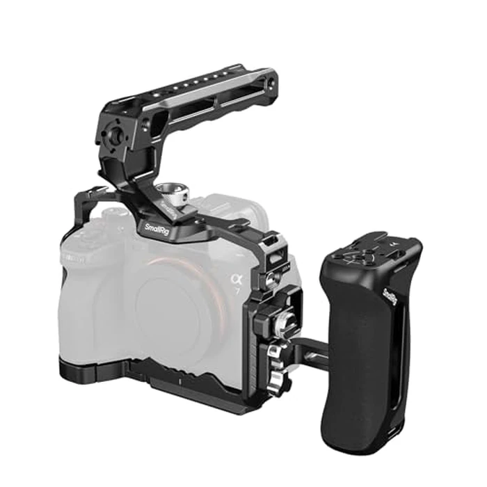 SmallRig HawkLock Quick Release Cage Kit for Sony Alpha 7R V/Alpha 7 IV/Alpha 7S III/Alpha 1 / Alpha 7R IV/Alpha 7 V, Full Cage with Top & Side Handle, Cable Clamp (Upgraded Version) - 3669D by SmallRig - Image 1