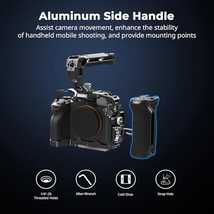 SmallRig HawkLock Quick Release Cage Kit for Sony Alpha 7R V/Alpha 7 IV/Alpha 7S III/Alpha 1 / Alpha 7R IV/Alpha 7 V, Full Cage with Top & Side Handle, Cable Clamp (Upgraded Version) - 3669D by SmallRig - Image 7