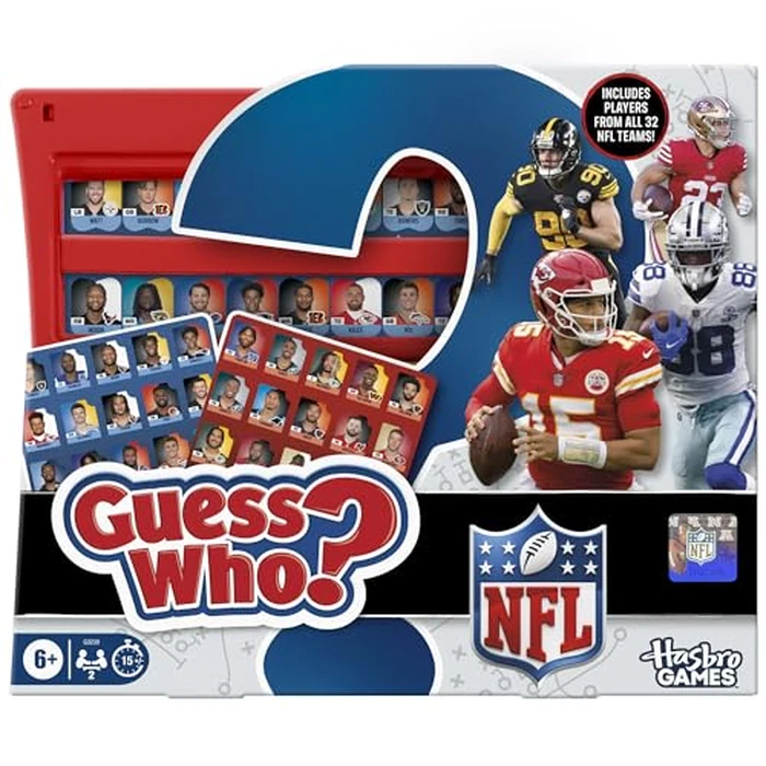 Guess Who? NFL Edition Board Game | Officially Licensed NFL Game for Kids and Families | Ages 6+ | 2 Players | 15 Mins. | Football Games by Hasbro Gaming - Used - Very Good condition