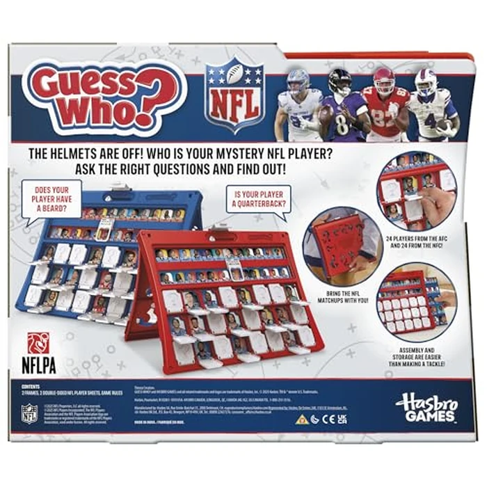 Guess Who? NFL Edition Board Game | Officially Licensed NFL Game for Kids and Families | Ages 6+ | 2 Players | 15 Mins. | Football Games by Hasbro Gaming - Image 2