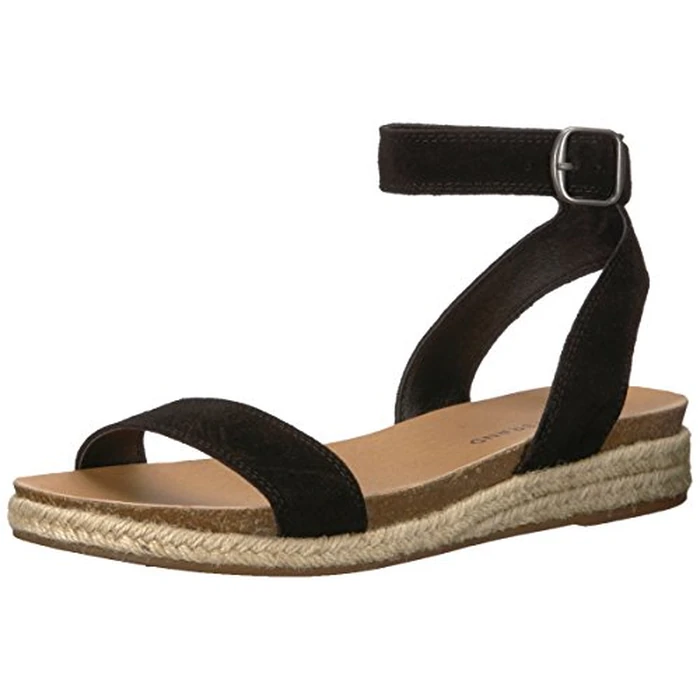 Lucky Brand Women's Garston Flat Sandal, Black, 8 by Lucky Brand - Used - Like New condition