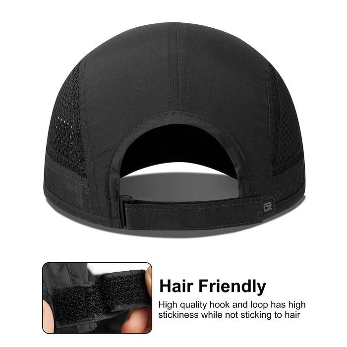 GADIEMKENSD Men Outdoor Hat Reflective Folding Running Sport Hats Summer Cool UPF 50 Sun Unstructured Baseball Caps for Men Women Breathable Light Quick Dry Travel Golf Hat Black by GADIEMKENSD - Image 9