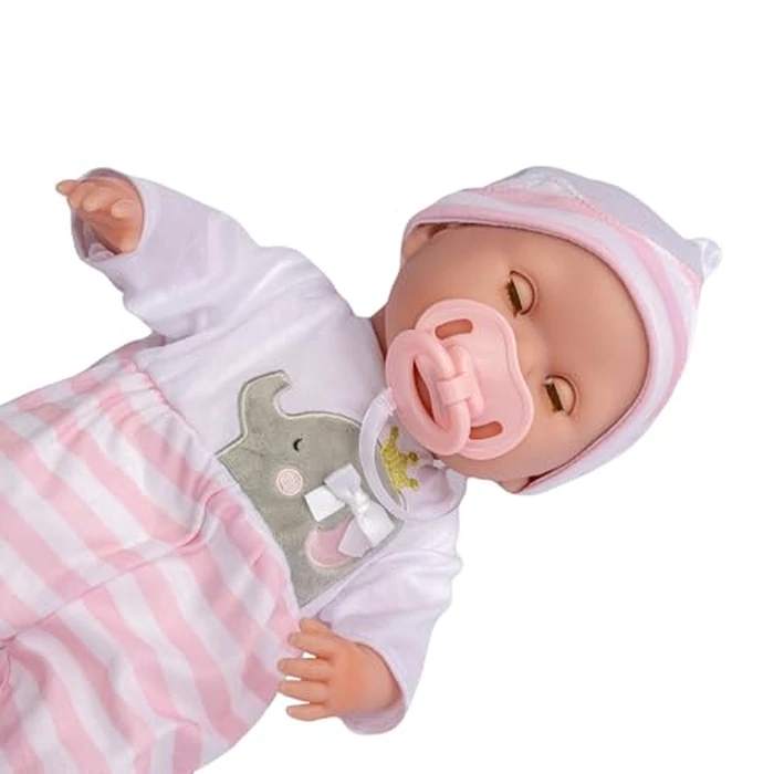 15" Realistic Soft Body Baby Doll with Open/Close Eyes | JC Toys - Berenguer Boutique | 10 Piece Gift Set with Bottle, Rattle, Pacifier & Accessories | Pink | Ages 2+ by JC Toys - Image 6