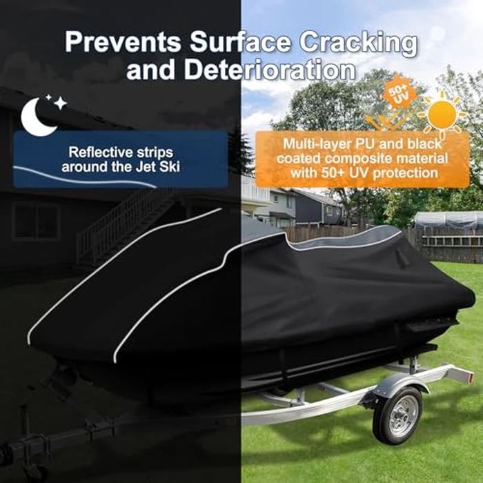 QUNSUNUS Waterproof Jet Ski Cover for Yamaha FX Cruiser SVHO/HO/SHO 2012-2018, Trailerable Covers with Zipper, All Weather Waverunner Cover with Straps for Wind, Sun, UV and Dust Protection by Q QUNSUNUS - Image 6