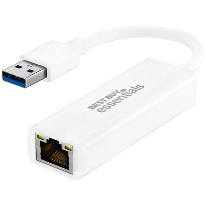 Best Buy essentials USB Cables, Adapters & Accessories - Data Transfer, and High-Speed Compatibility for Phones, Laptops, and Electronics (USB to Ethernet Adapter, One Size) by Best Buy essentials - Image 1