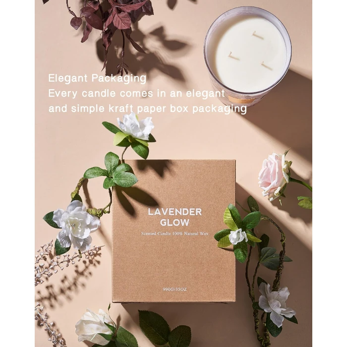 M&SENSE Creamy Vanilla Soy Large Candles, 3-Wick 35oz 150H Long Lasting, Aromatherapy Candle for Bedroom Stress Relief New Year Home Refresh by M&SENSE - Image 9