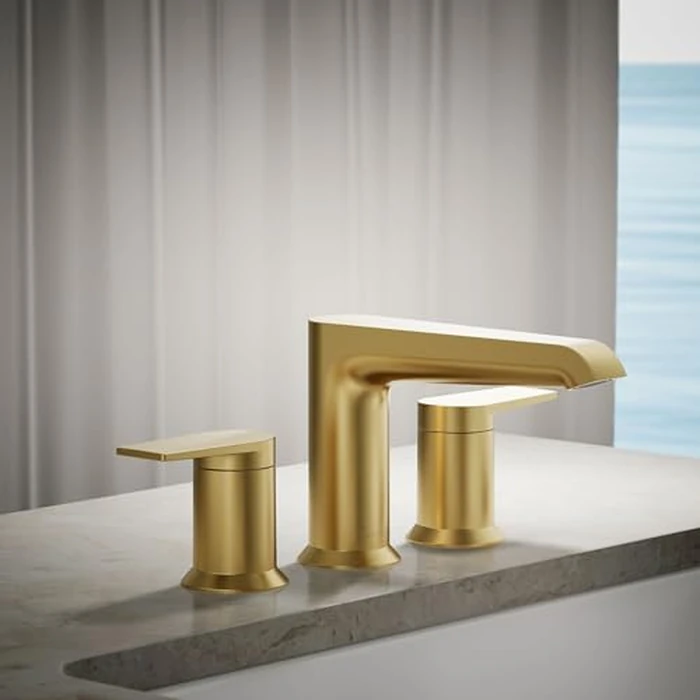 KOHLER K-T25740-4-2MB Hint Two-Handle Deck-Mount Bath Faucet Trim, 10.0 GPM, Minimalist Design, Corrosion Resistant, Vibrant Brushed Moderne Brass by Kohler - Image 2
