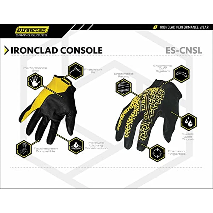 Ironclad Console Gaming Gloves, Precision Fit, Performance Grip, Touchscreen Compatible, Machine Washable, (1 Pair), Size S (ES-CNSL-02-S) by Ironclad - Image 5