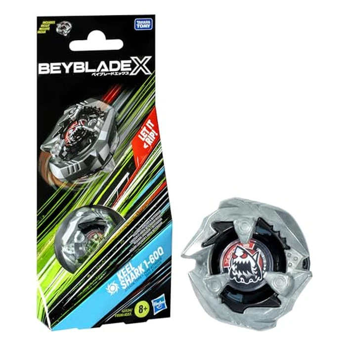 Beyblade X Keel Shark 1-60Q Booster Pack Set with Attack Type Top; Authentic Takara Tomy Battle Tops Games/Toys for Boys and Girls 8+ by Beyblade - Used - Very Good condition - US$8.88