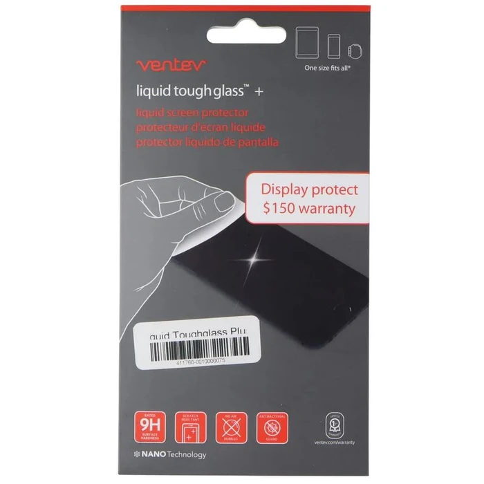 Ventev Liquid Tough Glass+Screen Protector for All Devices - Clear by Ventev - Refurbished - Brand New condition