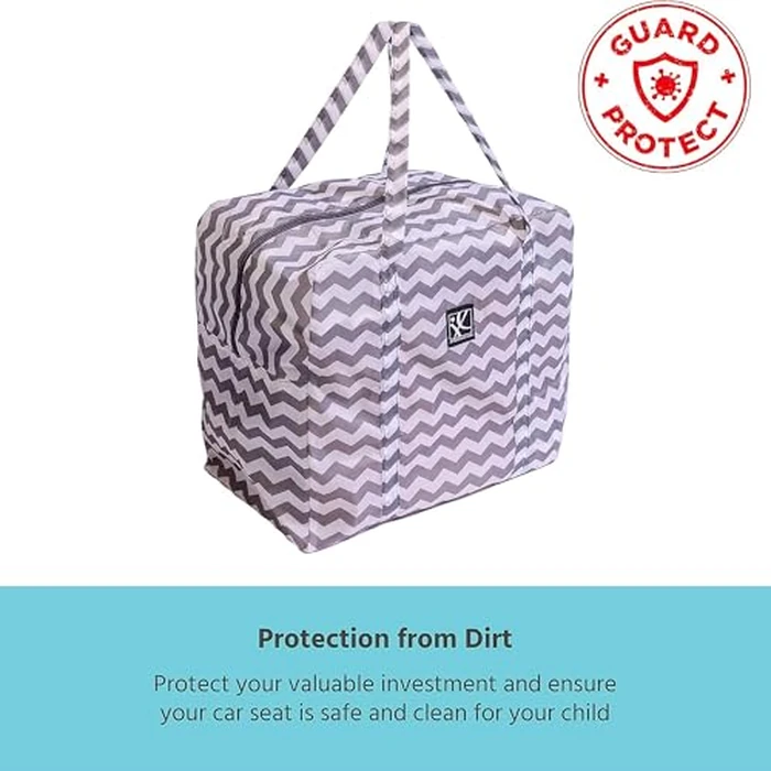 J.L. Childress Go-Go Travel Bag for Kids Backless Booster Seat - Compact Carrier for Airplane & Air Travel, For Toddler Backless Booster Car Seats, Also Fits Compact Strollers like GB Pocket - Chevron by J.L. Childress - Image 3