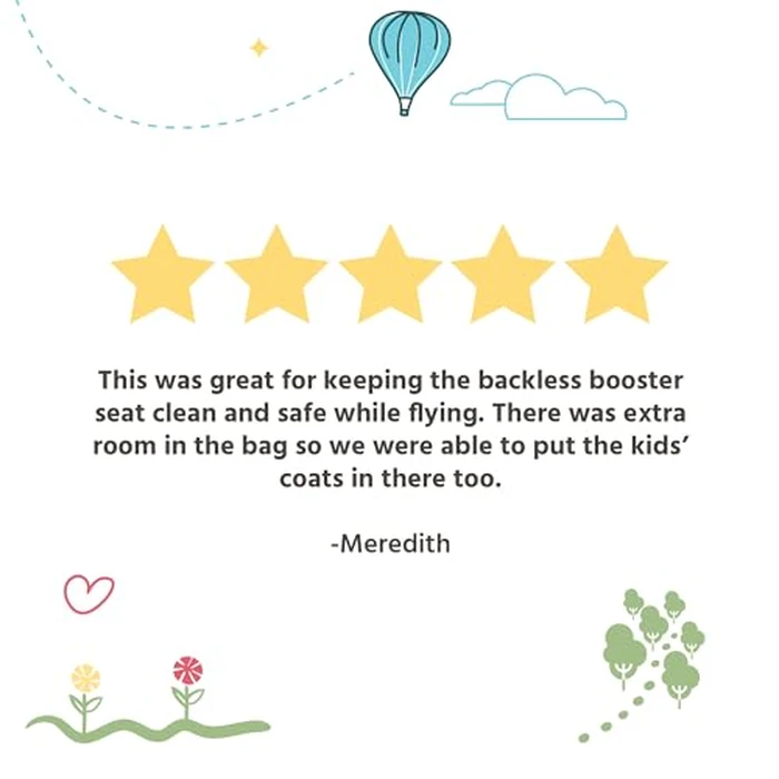 J.L. Childress Go-Go Travel Bag for Kids Backless Booster Seat - Compact Carrier for Airplane & Air Travel, For Toddler Backless Booster Car Seats, Also Fits Compact Strollers like GB Pocket - Chevron by J.L. Childress - Image 7