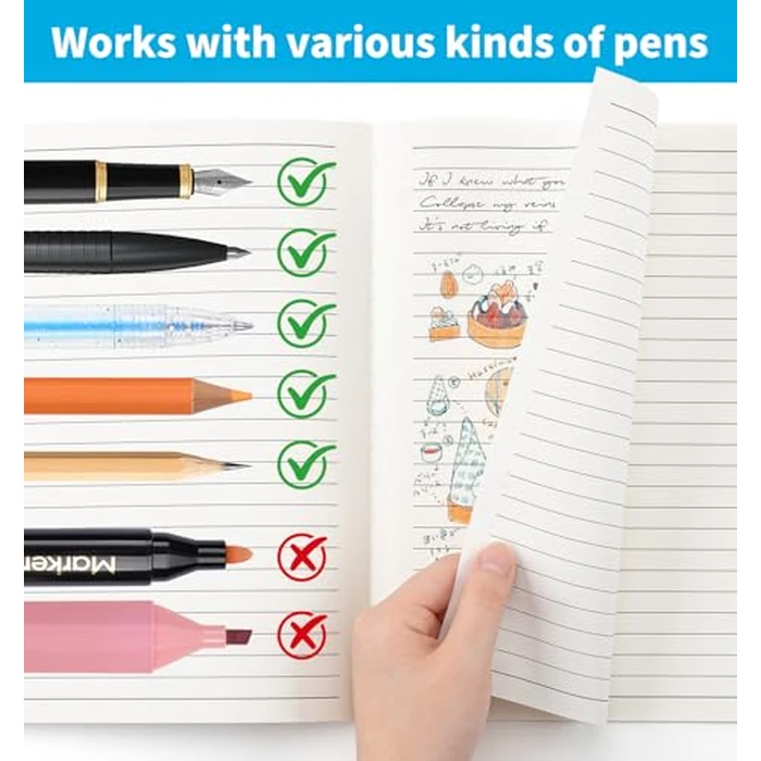 48 Pack Lined Notebook Journals Bulk, 7-1/2" x 9-3/4", Wide Ruled Paper, 30 Sheets/60 Pages, Kraft Cover with Rainbow Spines, 12 Colors Lined Composition Notebook Journal for Work Study Note Taking by ALKALO - Image 5