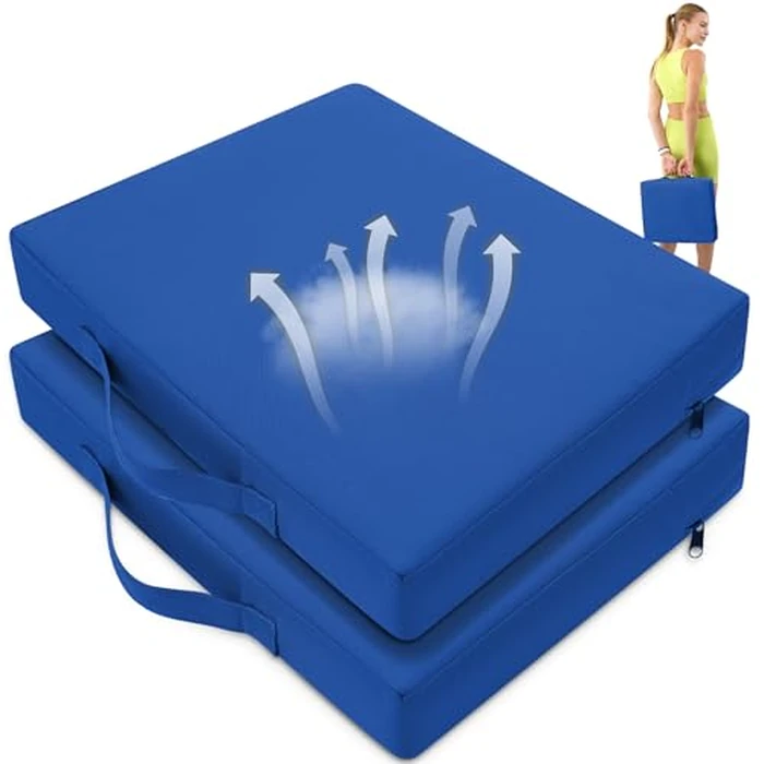 FASTMOMENT 2 Pcs Stadium Seat Cushions Water-Repellent Bleacher Seat Cushions Indoor & Outdoor Seat Cushion for Bleachers Portable Stadium Cushion for Sports Events, Office Chairs, Beaches by FASTMOMENT - Image 1