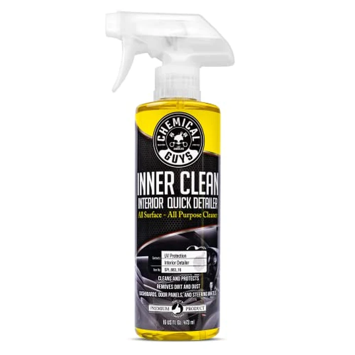 Chemical Guys InnerClean Interior Quick Detailer Cleaner and Protectant for Dashboards Door Panels Seats Trim and Surfaces Non Greasy Interior Car Cleaning Spray and Interior Detailer Spray 16 oz by Chemical Guys - Used - Like New condition - US$10.01