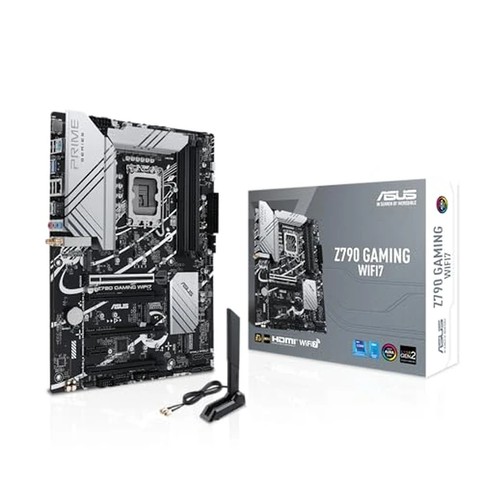 ASUS Z790 Gaming WIFI7 (LGA 1700) ATX Motherboard with PCIe(R) 5.0, Three M.2 Slots, 14+1 DrMOS, DDR5, WiFi 7, Realtek 1Gb LAN, HDMI TM, USB 3.2 Gen 2x2 Type-C(R), Front USB 3.2 Gen 1 Type-C(R) by Asus - Image 1