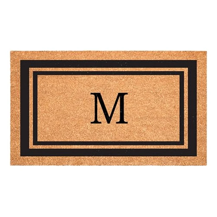 Calloway Mills 152962436M Black Border 24" x 36" Monogram Doormat, (Letter M) by Calloway Mills - Used - Very Good condition