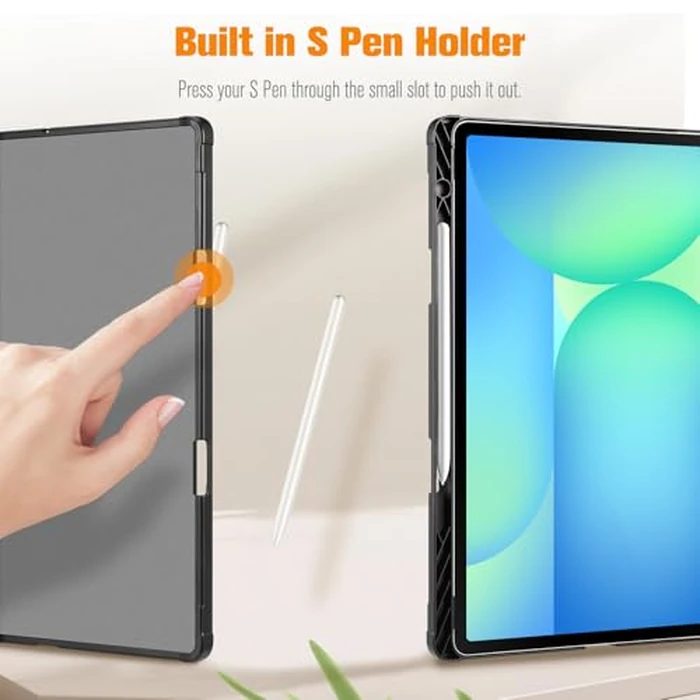 Fintie Case for Samsung Galaxy Tab S10 FE Plus 13.1 Inch 2025 Model (SM-X620/X626) with Built-in S Pen Holder, Multiple Angle Portfolio Business Cover with Pocket Auto Sleep/Wake, Navy by FINTIE - Image 6