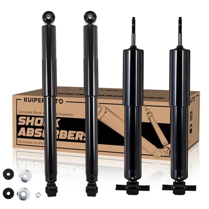 KUIPERAUTO Front and Rear Shock Absorbers Complete Struts Assembly Compatible for 1999-2006 Chevy GMC Silverado Sierra 1500, w/o Electronic Suspension, RWD Replacement 37150 32326 4Pcs by KUIPERAUTO - Image 1