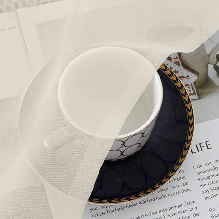 Simplebrand Cream Sheer Curtains 96 Inches Long, Light Filtering Rod Pocket Solid Color Window Sheer Curtain Panels, Elegant Curtains & Drapes for Living Room, Bedroom 2 Panels, 59" W x 96" L by Simplebrand - Image 2