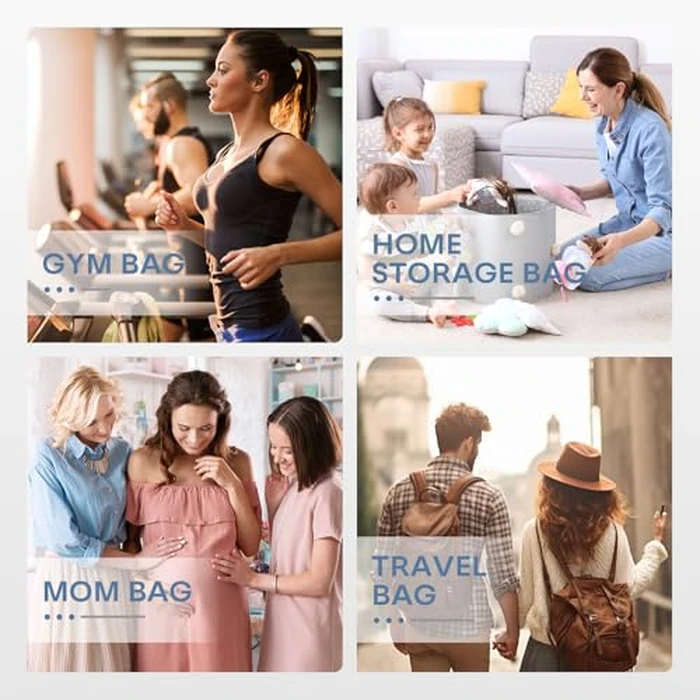 BAGZY 40x30x15cm Personal Item Travel Bag 16x12x6 inch Lightweight Gym Bag Foldable Duffle Bag Mens Water-resistant Weekender Bags for Women for Overnight Hospital Carry on Bags for Airplanes Black by BAGZY - Image 8