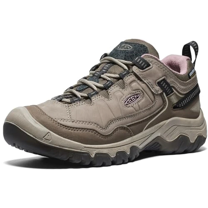 KEEN Women's Targhee 4 Low Height Durable Comfortable Waterproof Hiking Shoes, Brindle/Nostalgia Rose, 7 by KEEN - Image 1