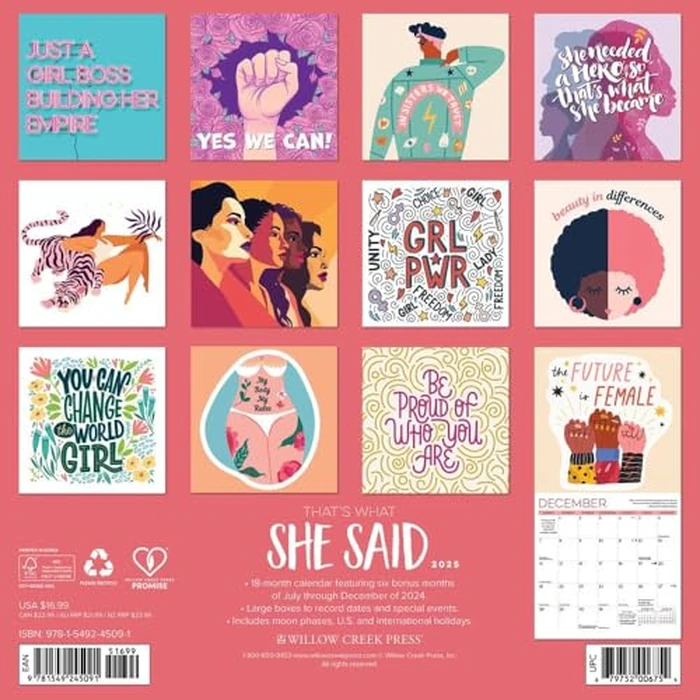 That's What She Said 2025 12" x 12" Wall Calendar by WILLOW CREEK - Image 2
