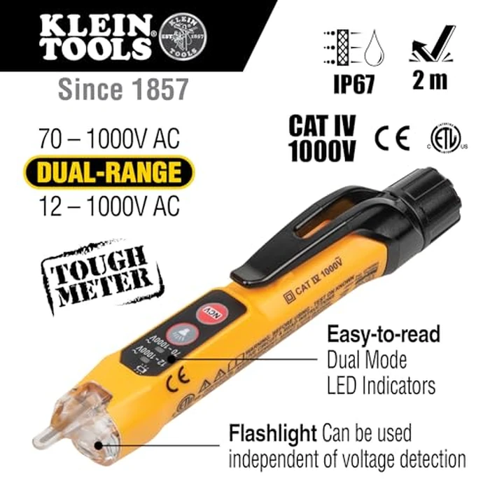 Klein Tools MM320KIT Digital Multimeter Electrical Test Kit, Non-Contact Voltage Tester, Receptacle Tester, Carrying Case and Batteries by KLEIN TOOLS - Image 3