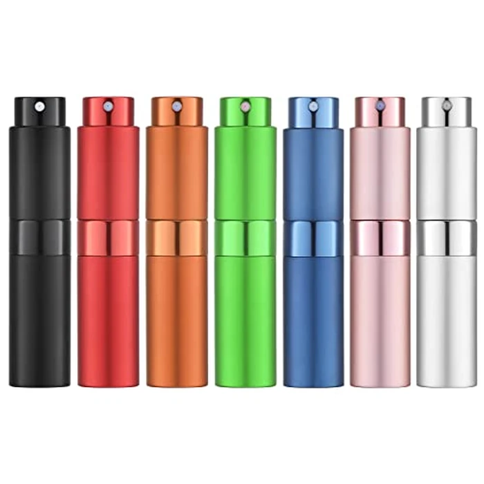 Lisapack Perfume Travel Spray Bottles - 8ml Mini Cologne Refillable Atomizer Decanter for Men - Small Size Travel Essential Perfume Refill Decant Dispenser for Women Purse Pocket 7PCS by LISAPACK - Image 1