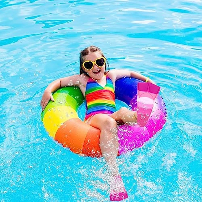 Fadgesy Swimming Training Fins,Comfortable Silicone Flippers for Swimming and Diving,Size Suitable Kids Girls Boys Adult (M, SixColorful-J) by Fadgesy - Image 6