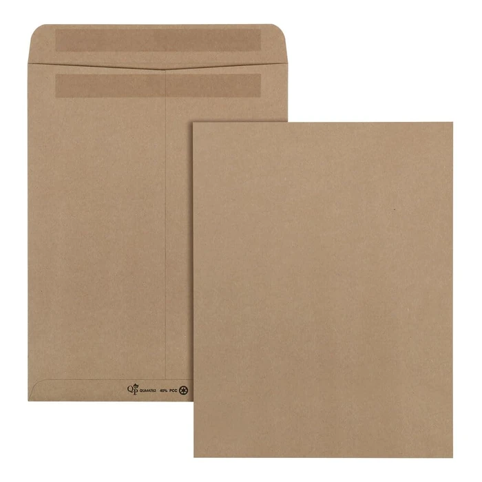 Quality Park Envelopes, 10 x 13 Inch Open End, 100% Recycled with 40% Post-Consumer Content, R-Seal Closure, 24 lb Natural Kraft FSC, 100 Count - Ideal for Mailing and Storage by Quality Park - Used - Acceptable condition - CA$12.73