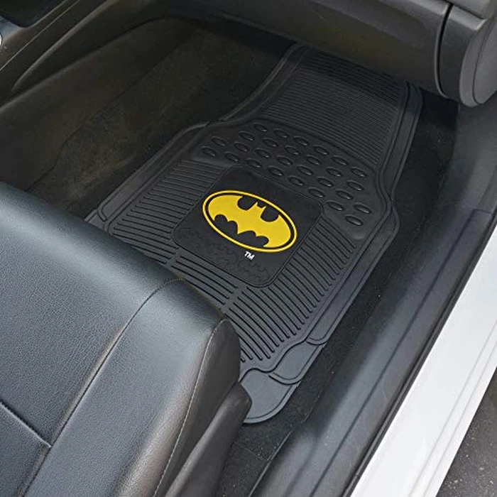BDK Warner Bros DC Comics Batman Heavy Duty Rubber Floor Mats 3pc Set Car Accessories - No-Slip Grip, All Weather Protection, Trimmable, 2 Front Car Mats 27” x 18” & 1 Rear Liner 18” x 58” by BDK - Image 3
