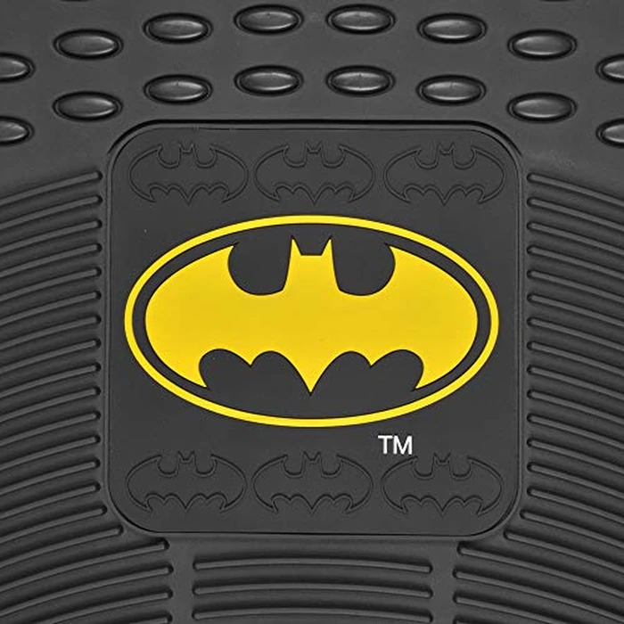 BDK Warner Bros DC Comics Batman Heavy Duty Rubber Floor Mats 3pc Set Car Accessories - No-Slip Grip, All Weather Protection, Trimmable, 2 Front Car Mats 27” x 18” & 1 Rear Liner 18” x 58” by BDK - Image 4