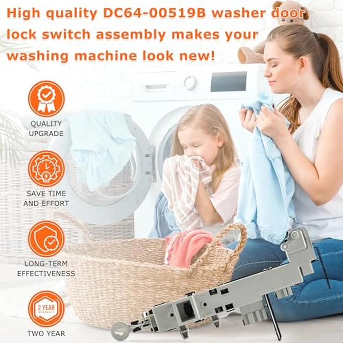 WP8182634 461970200692 DC64-00519B Washer Door Lock Switch O-E-M for Whirl.Pool Ken.More - Heavy Duty Replacement Switch- Replaces 8182634 DC64-00519D by TOMOON by TOMOON - Image 8