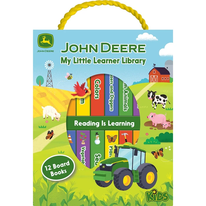 My Little Learner Library John Deere Kids 12-Book Set Board Book - Learning First Words, Numbers, Farm Animals and More by Cottage Door Press - Used - Good condition