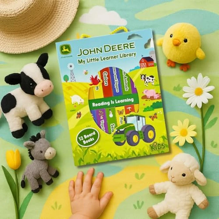 My Little Learner Library John Deere Kids 12-Book Set Board Book - Learning First Words, Numbers, Farm Animals and More by Cottage Door Press - Image 9