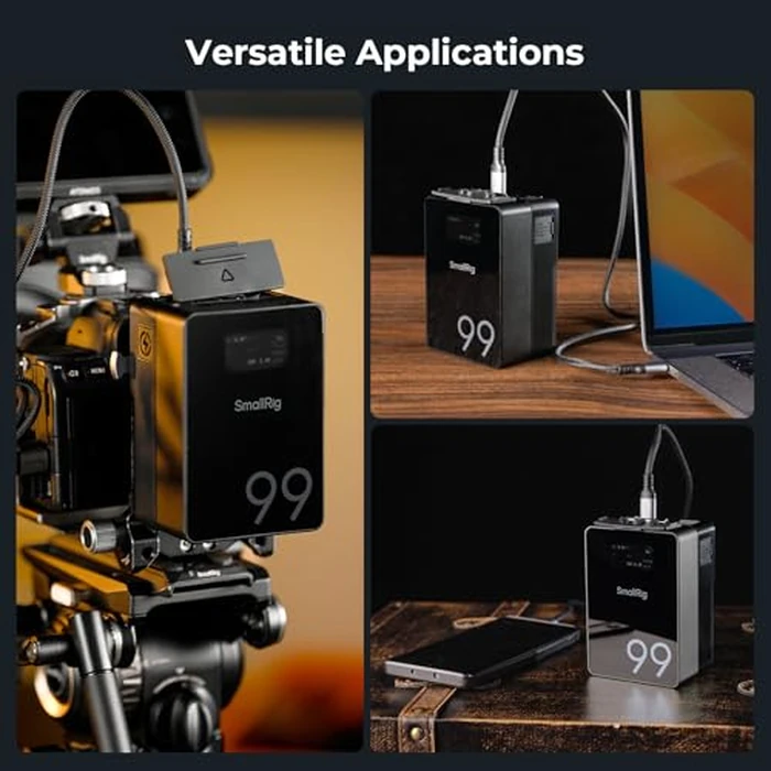 SmallRig V Mount Battery VB99 Pro, 6800mAh 99Wh 14.8V V-Mount Battery Support 100W PD USB-C Fast Charger, with D-TAP, Dual USB-C, Dual DC Port, USB-A, for Camera, Camcorder, Monitor, Filmmaker - 4292 by SmallRig - Image 8