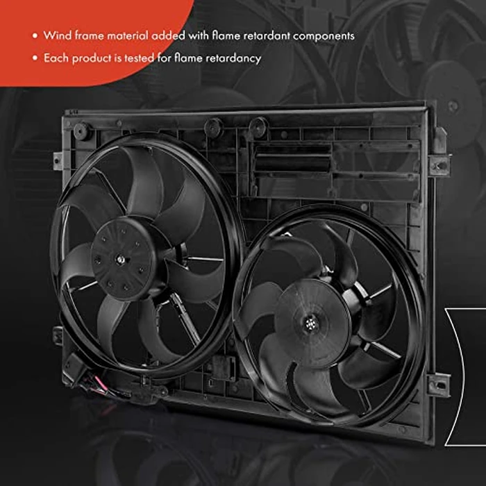 A-Premium Engine Radiator Cooling Fan Assembly Compatible with Volkswagen & Audi Models - Jetta, Jetta City, Passat, Golf, Golf R, Tiguan, Beetle, CC, Eos, GTI, R32, A3, A3 Quattro, TT, TT Quattro by A-premium - Image 3