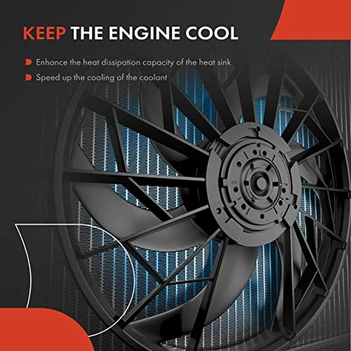 A-Premium Engine Radiator Cooling Fan Assembly Compatible with Volkswagen & Audi Models - Jetta, Jetta City, Passat, Golf, Golf R, Tiguan, Beetle, CC, Eos, GTI, R32, A3, A3 Quattro, TT, TT Quattro by A-premium - Image 5