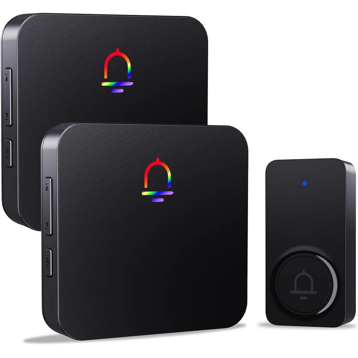 Fansitc Wireless Doorbells for Home with 2 Plug-In Receivers - Black by Fansitc - Refurbished - Excellent condition - US$26.88